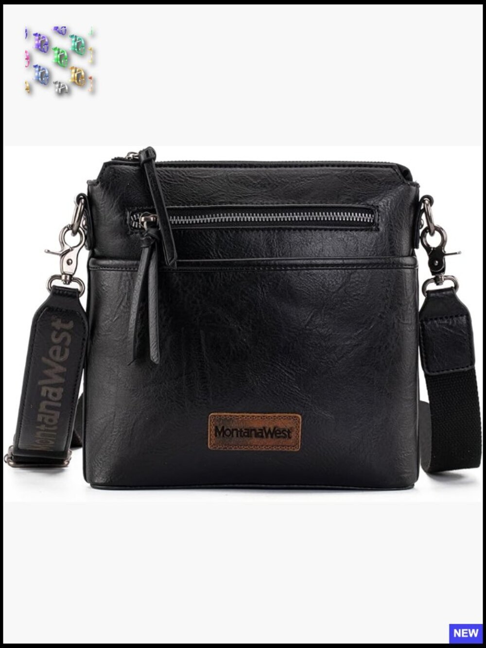 Multi Pocket Crossbody Bag with Guitar Strap Retro Purse for Women